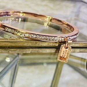 COACH Rose Gold Bangle with Charm